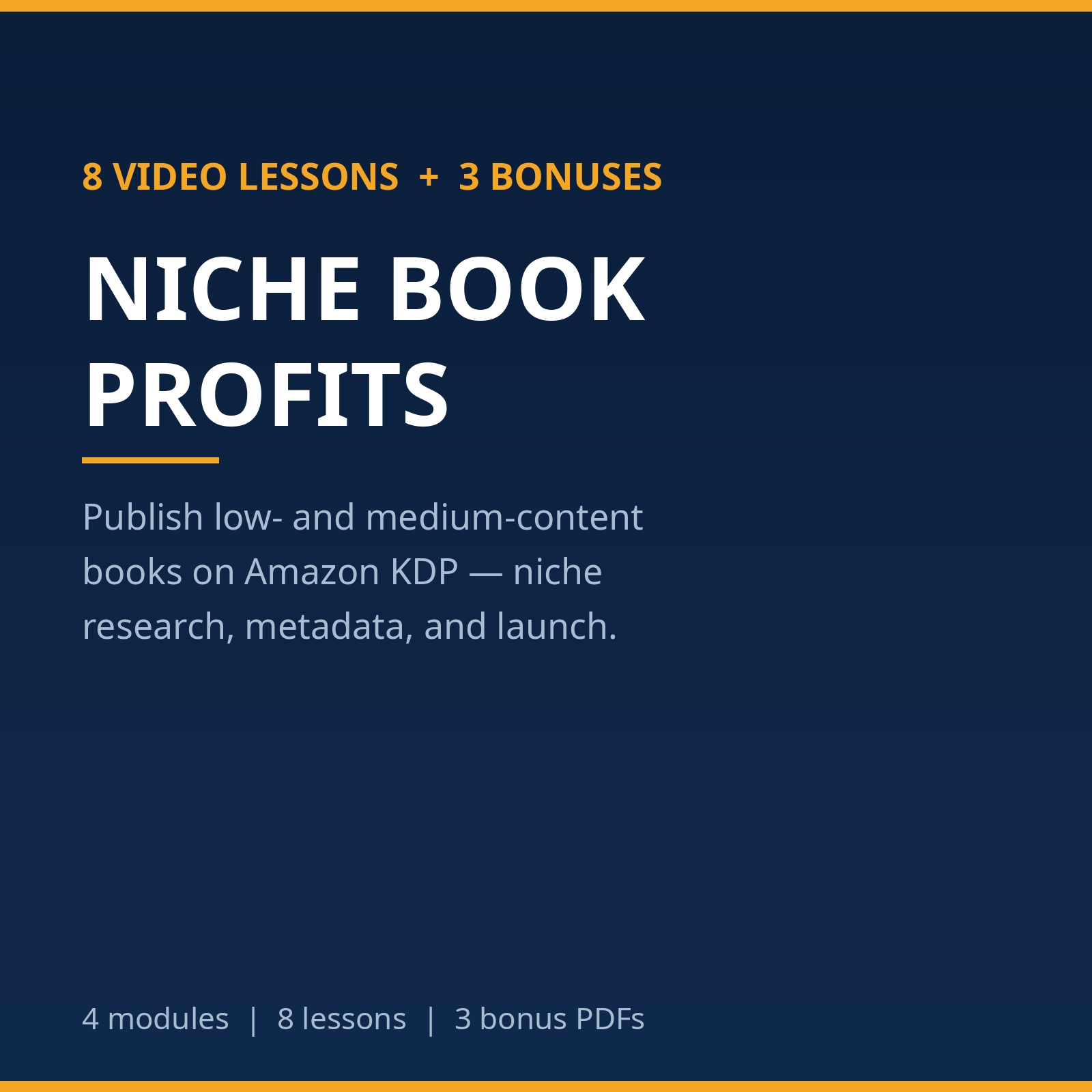 Niche Book Profits course cover